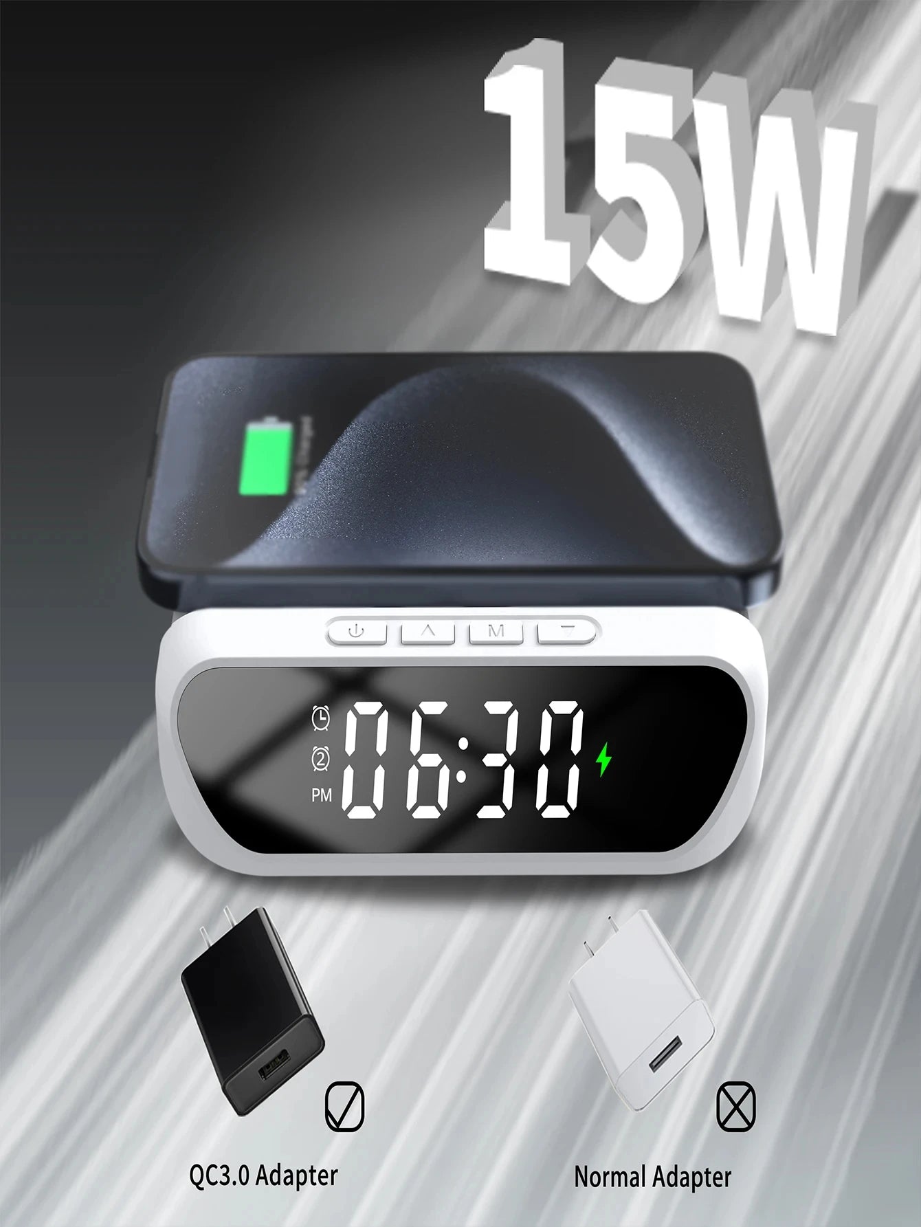 Desk Clock Wireless Charger Basic