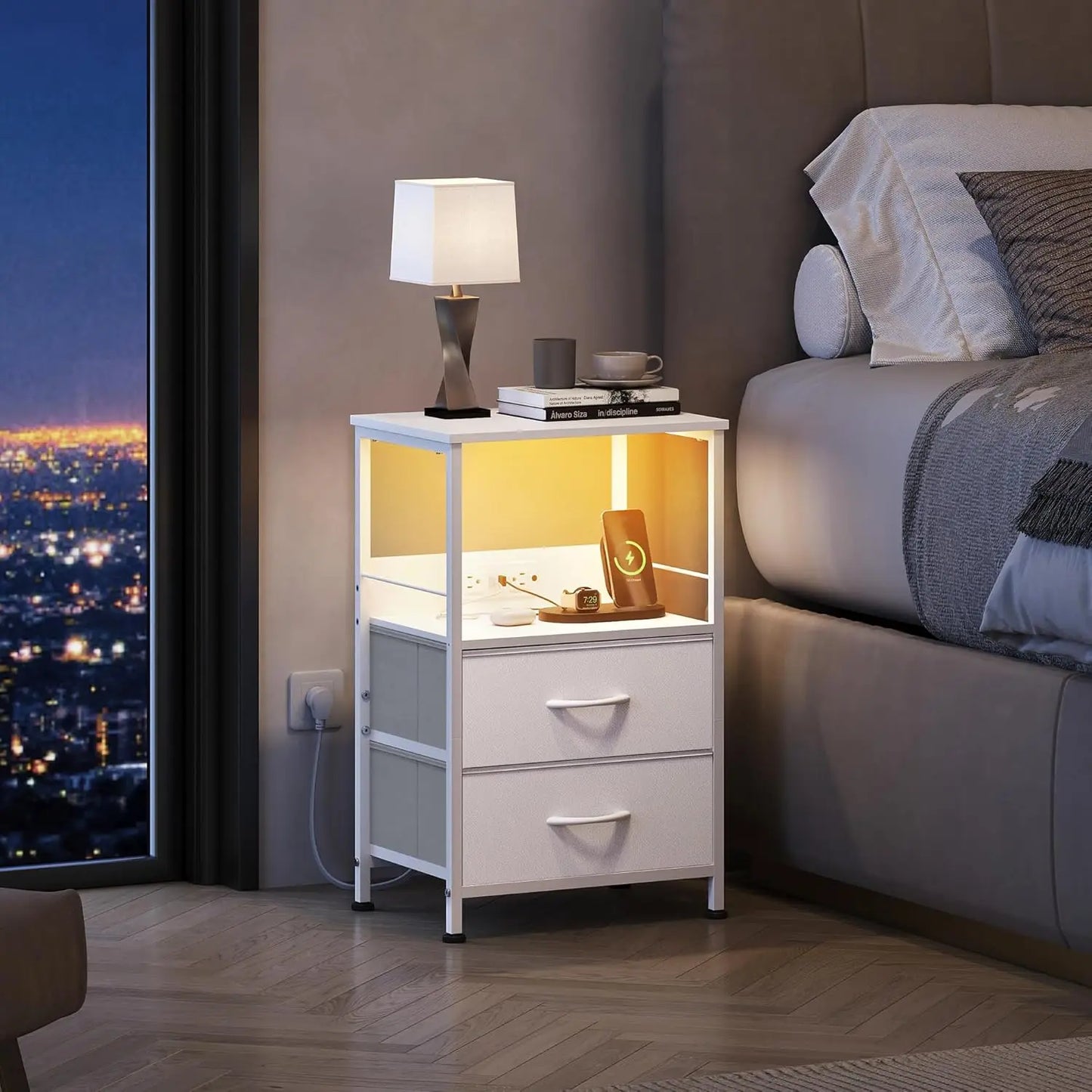 LED Bedside Nightstand