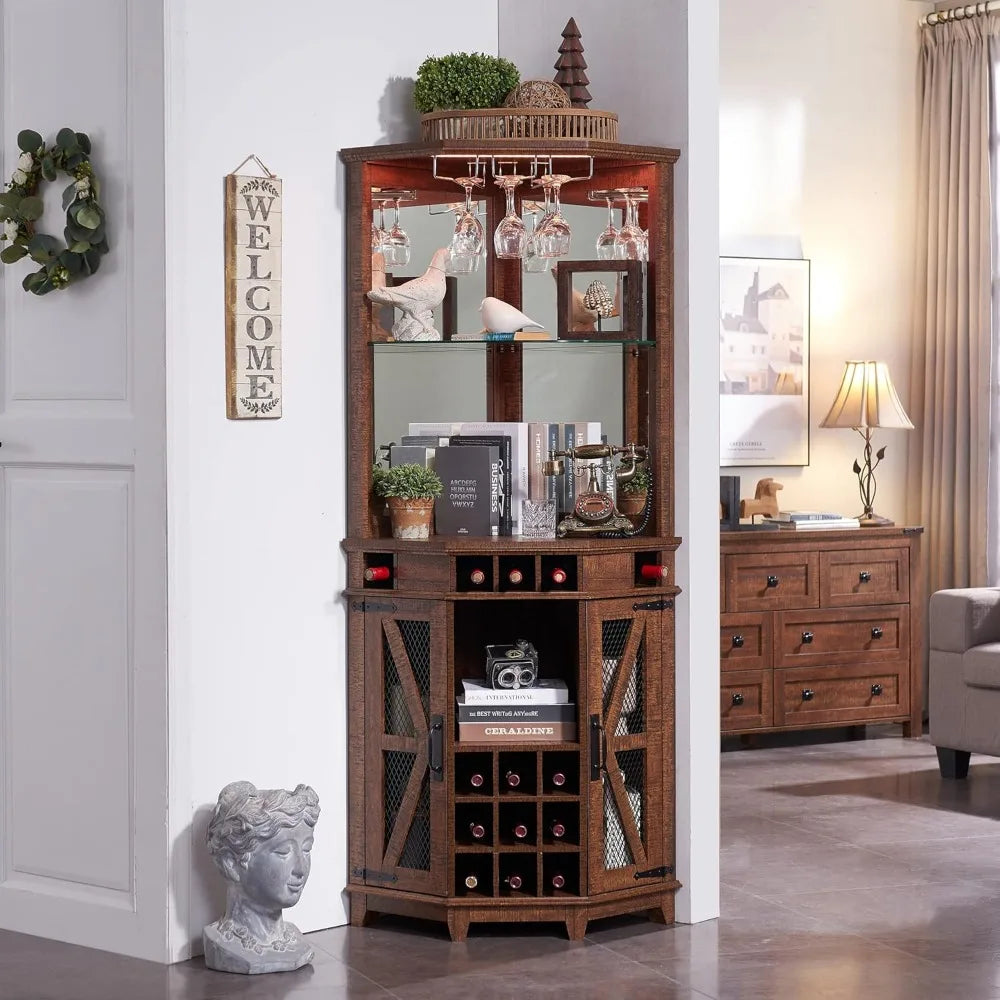 Corner Bar Storage Cabinet