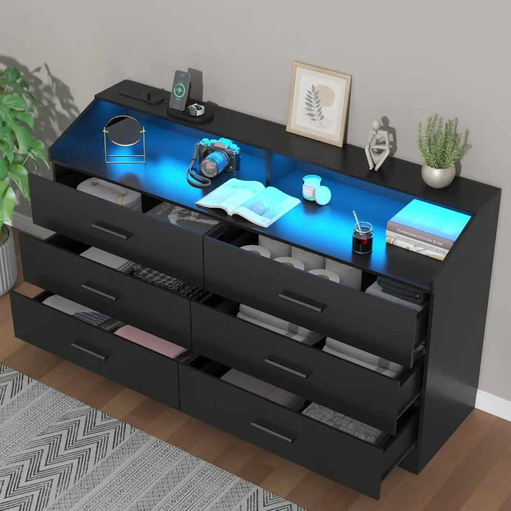 Drawer Dresser with Power Outlet