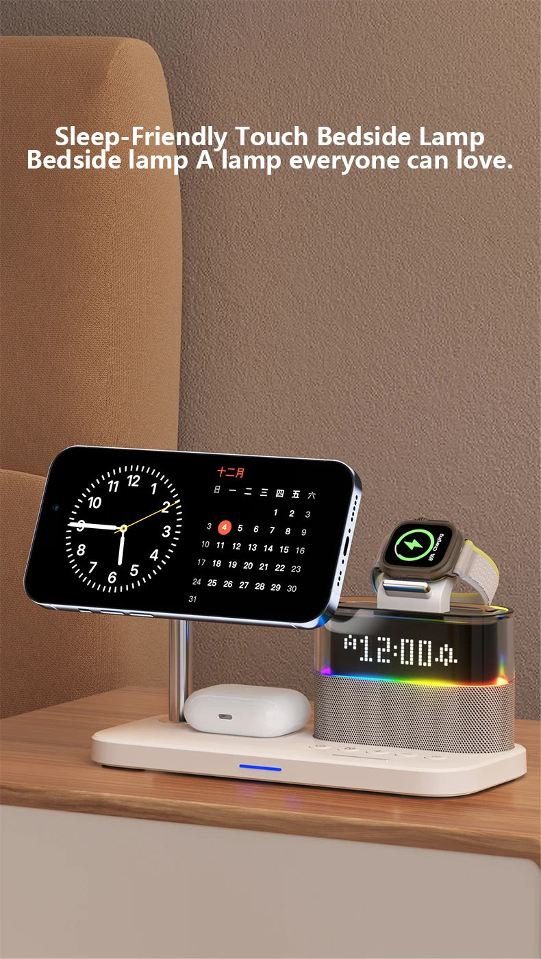 Desk Clock Wireless Charger Night Light