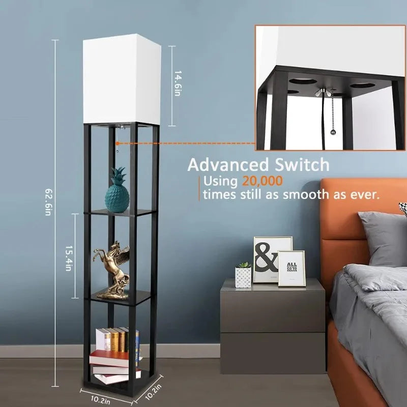 Floor Lamp with Shelves