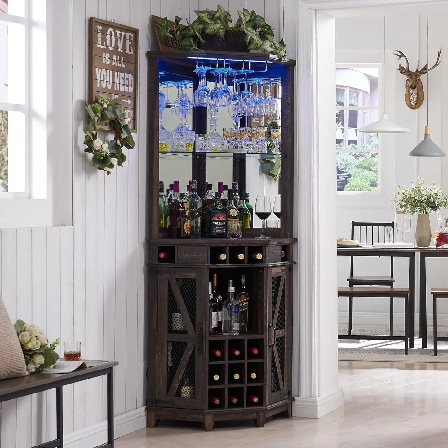 Corner Bar Storage Cabinet