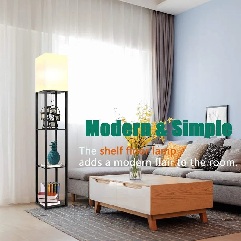 Floor Lamp with Shelves