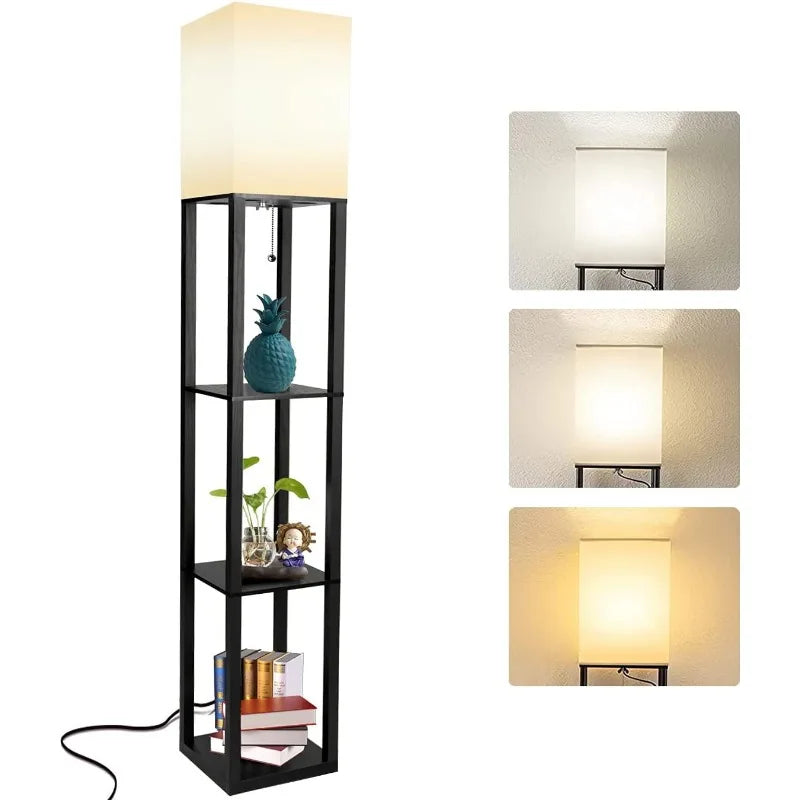 Floor Lamp with Shelves