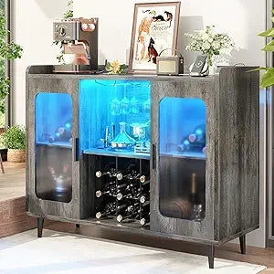 Wine Bar Cabinet with Power Outlet