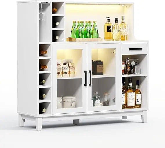 Wine Bar Cabinet with Glass Rack