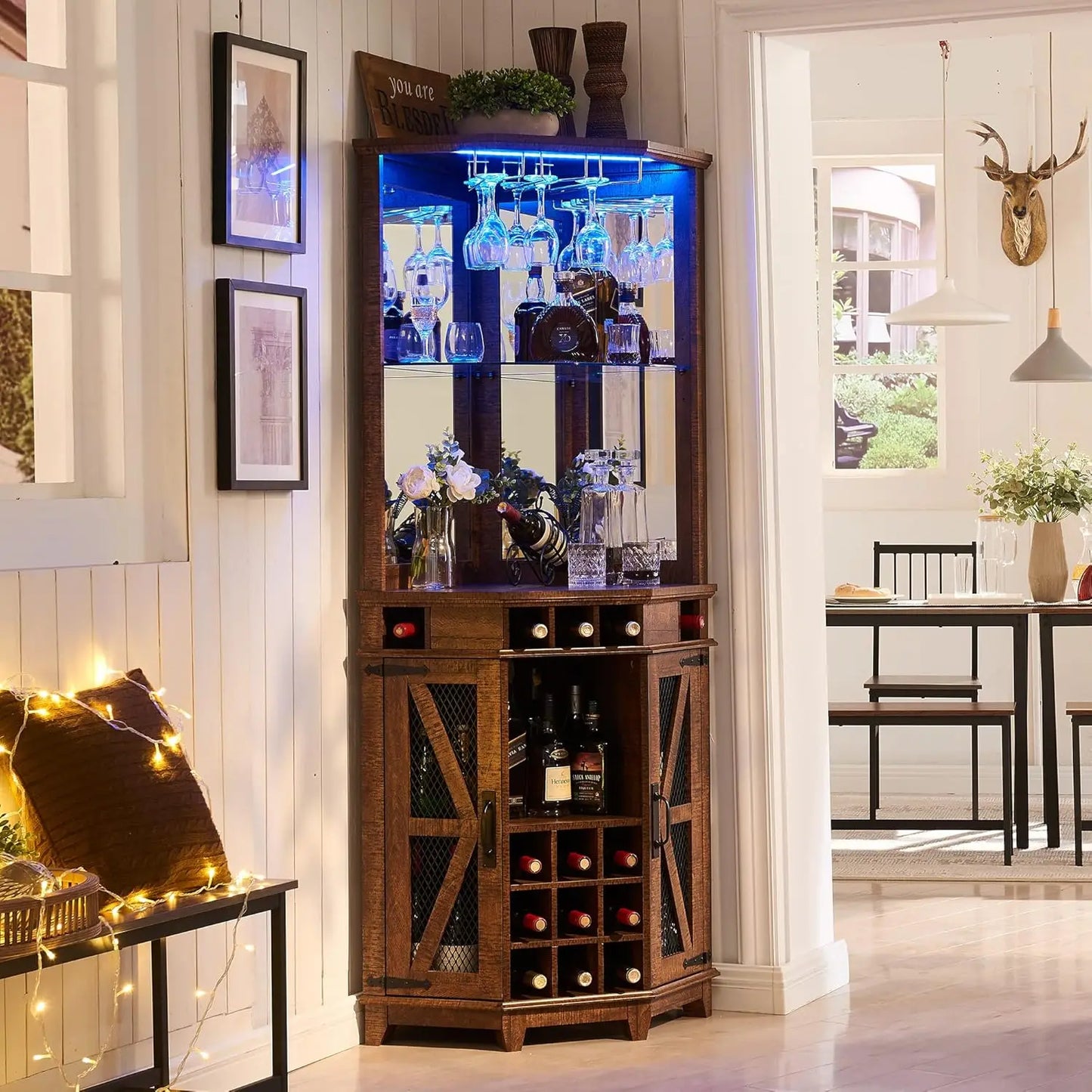 Corner Bar Storage Cabinet