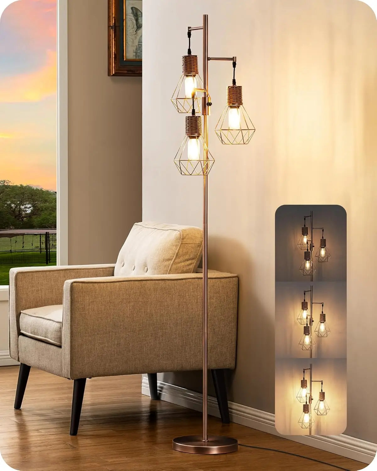 Dimmable Industrial Floor Lamp