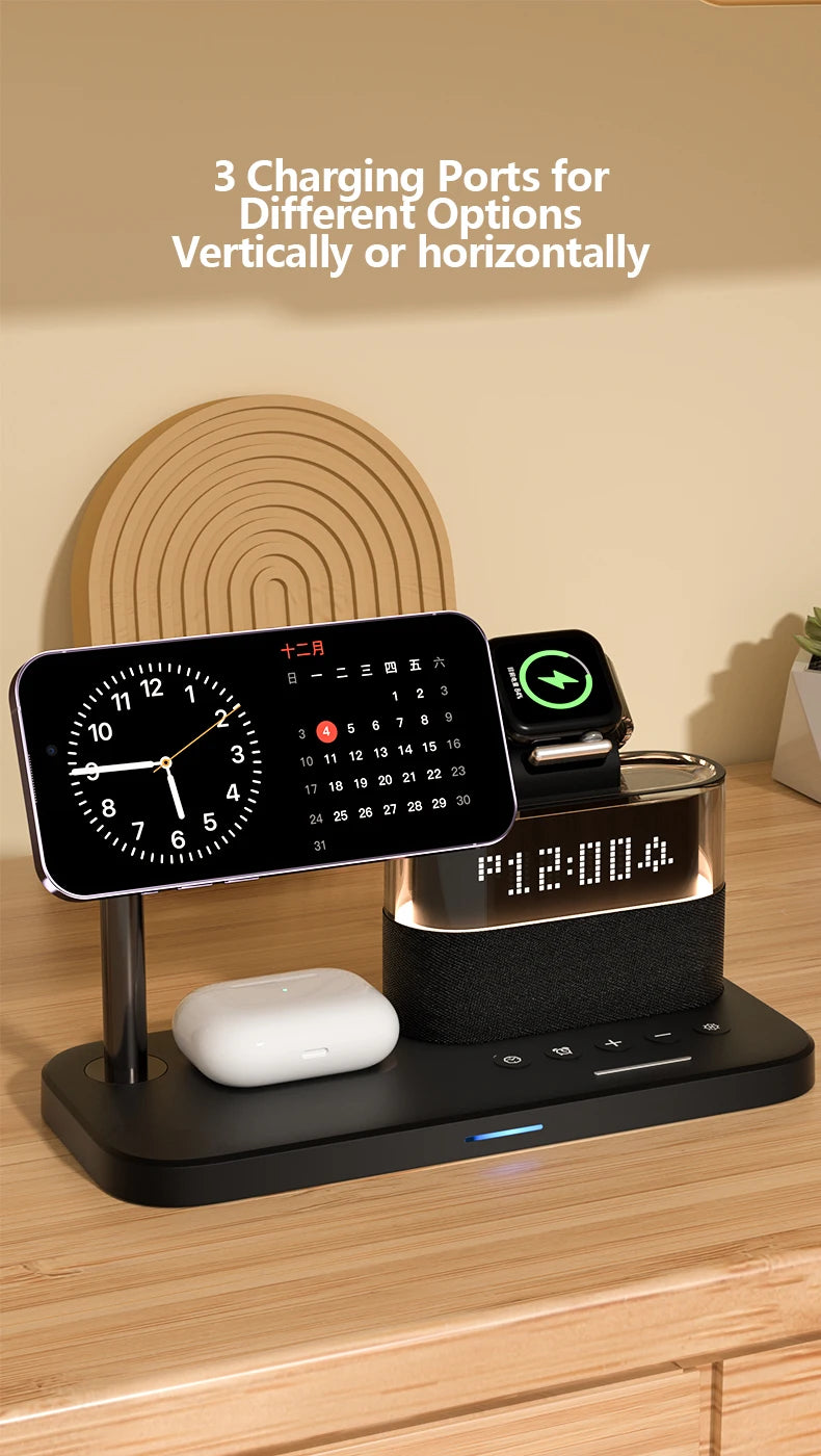 Desk Clock Wireless Charger Night Light