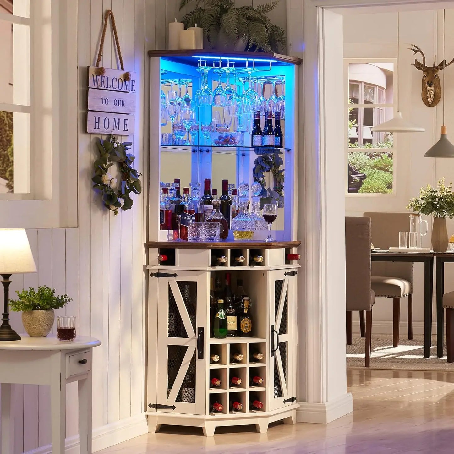 Corner Bar Storage Cabinet