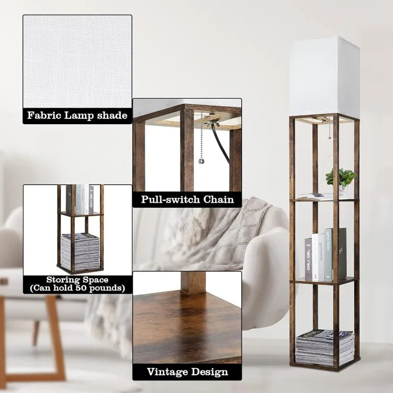 Floor Lamp with Shelves