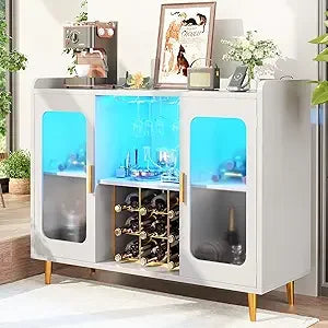 Wine Bar Cabinet with Power Outlet