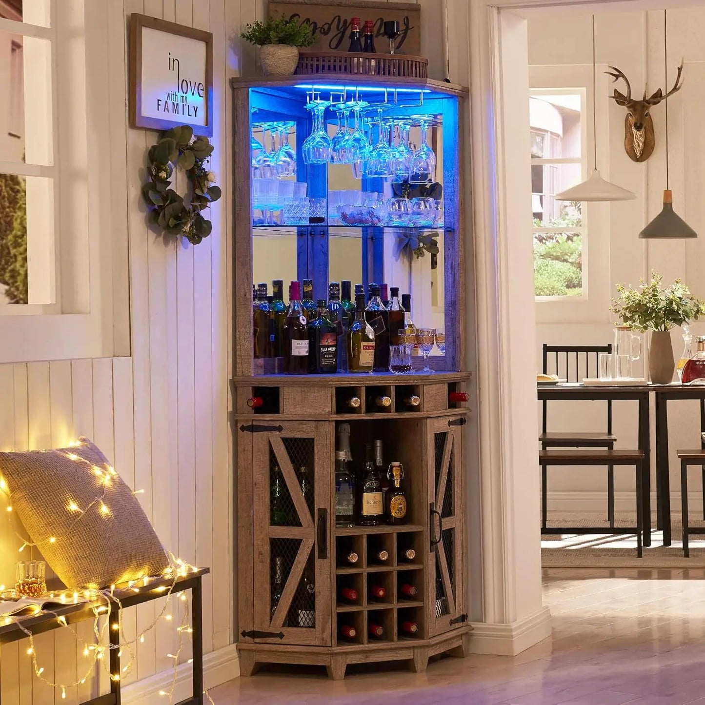 Corner Bar Storage Cabinet