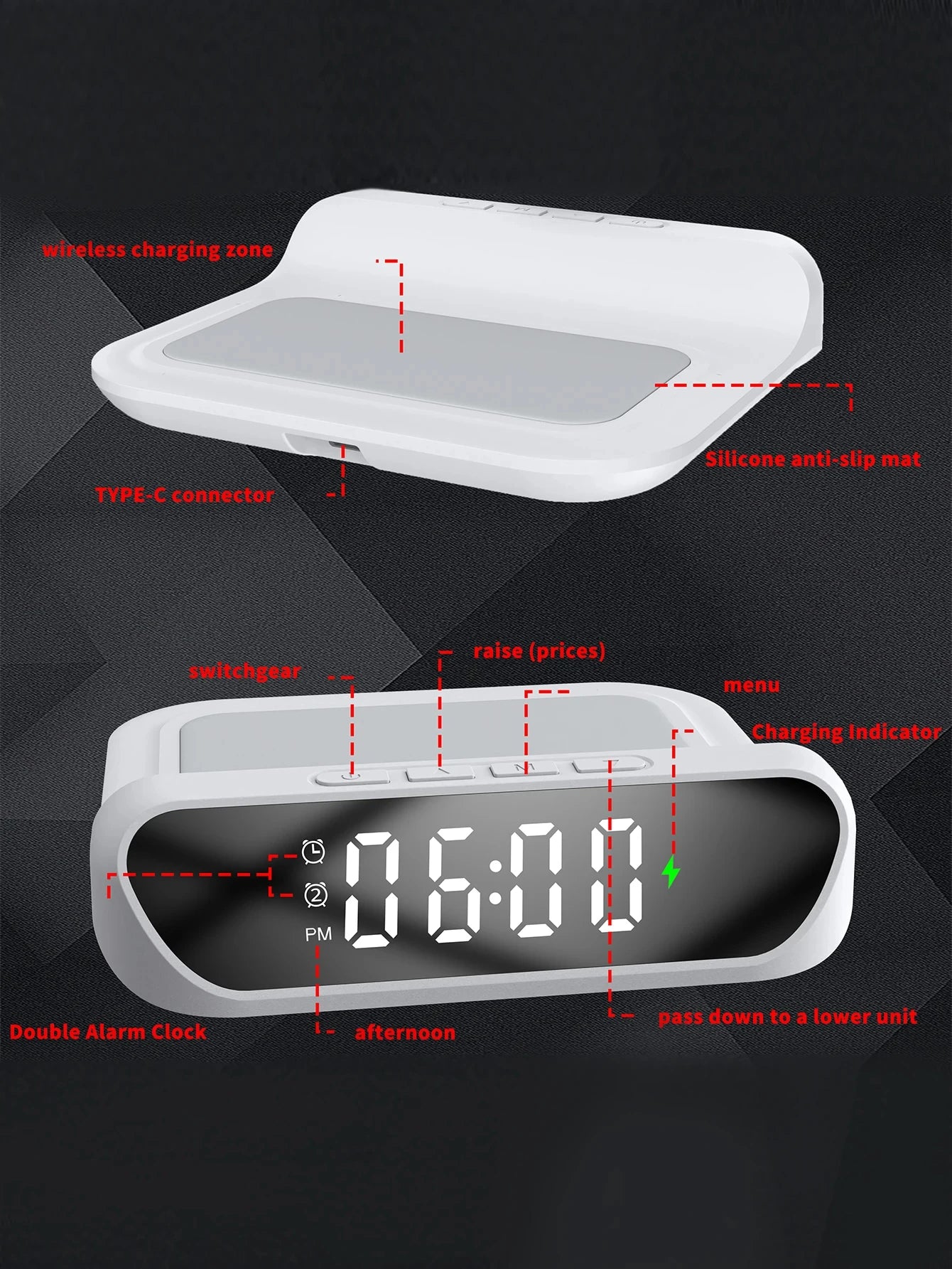 Desk Clock Wireless Charger Basic