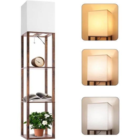 Floor Lamp with Shelves