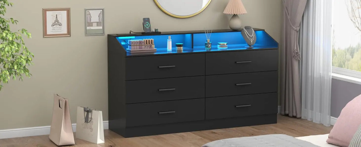 Drawer Dresser with Power Outlet