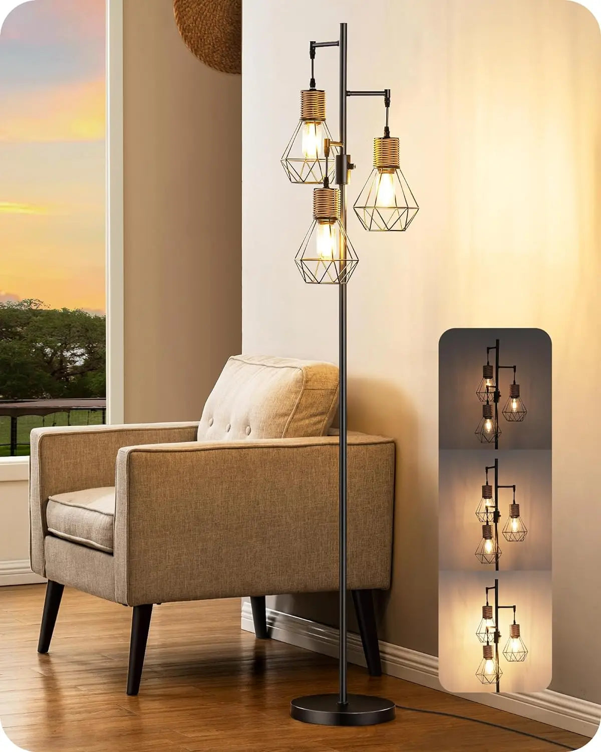 Dimmable Industrial Floor Lamp